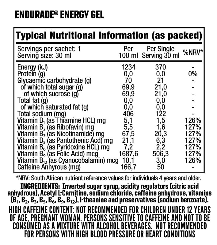 Nutritech Endurade Energy Gel